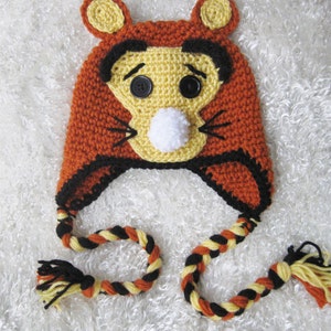 Tigger Hat, Halloween Costume, Disney Character, Winnie the Pooh, Newborn Photo Prop, Tiger Hat, Crochet Baby Hats, Shower Gift, Nursery Set image 1