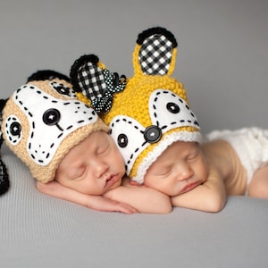 Fox and the Hound Hats, Twin Sets, Newborn Photo Prop, Halloween Costume for Baby, Nursery Rhyme Hats, Baby Girl, Baby Boy