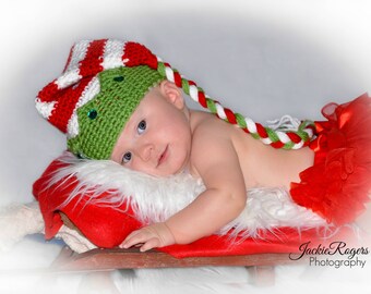 Christmas Elf Jester Hat, Newborn Photo Props