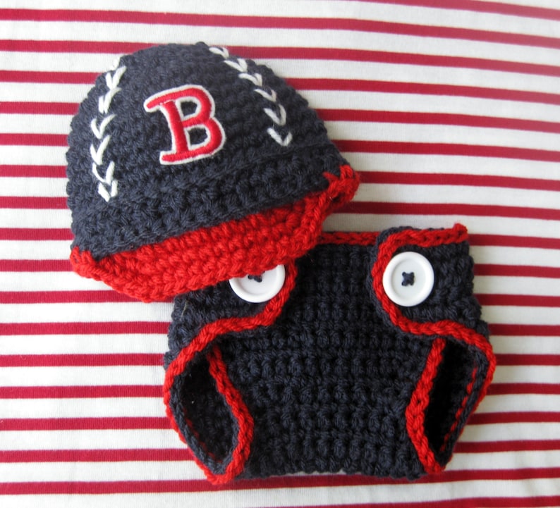 Baseball Hat and Diaper Cover, Newborn Photo Prop, Sports Set, Halloween Costume, Athletic Sets for Baby, Diaper Cover image 4