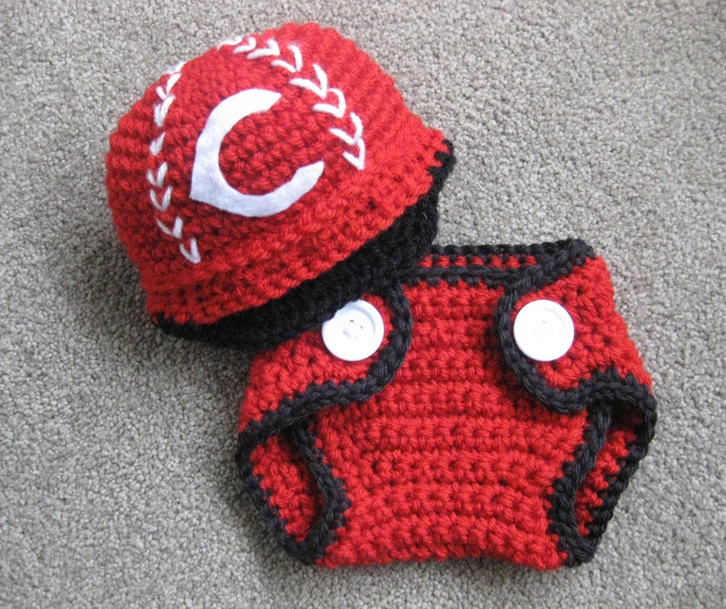 Baseball Hat and Diaper Cover, Newborn Photo Prop, Sports Set, Halloween Costume, Athletic Sets for Baby, Diaper Cover image 6