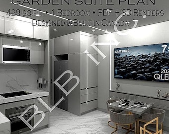 Plans d'étage du rez-de-jardin – 429 pieds carrés | Modifications personnalisées disponibles | Conception prête pour les permis
