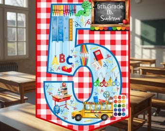 5th Grade Teacher Door Hanger Printable | Personalized Classroom Door Sign Digital Download