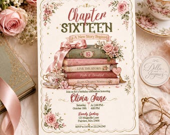 Storybook Birthday Invitation & Mobile Invite | Editable Instant Digital Download | Chapter Book Party Printable