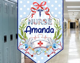 Personalized Nurse Door Sign | Nurse Office Decor | Editable Door Hanger | RN Gift | School Nurse Printable