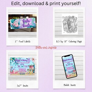 Mermaid Birthday Party | Printable Little Mermaid Decor | Under the Sea Birthday | Mermaid Invite Banner Digital Download image 8
