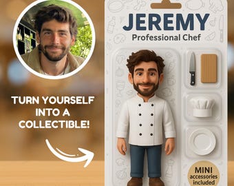 Trasforma la tua foto in un'action figure, action figure personalizzata, ritratto personalizzato in scatola di giocattoli, arte digitale personalizzata