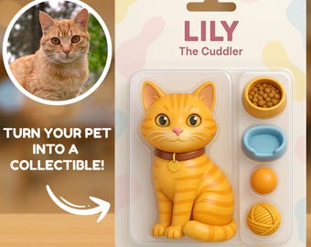 Custom Pet Action Figure, Personalized Cat Figurine, Custom Toy Figure, Pet Toy Box, Personalized Cat Toy, Digital Pet Portrait