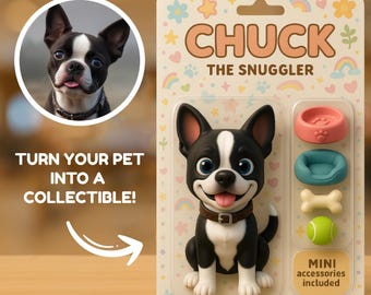 Custom Pet Action Figure, Personalized Dog Figurine, Custom Toy Figure, Pet Toy Box, Personalized Dog Toy, Digital Pet Portrait