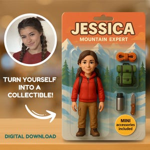 Custom Action Figure Portrait, Personalized Cartoon Toy Box Art, Unique Gift for Friends, Gamers, Birthdays, Coworkers, DIGITAL DOWNLOAD
