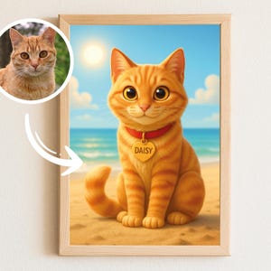 Retrato de mascota personalizado, retrato de gato, arte mural para amantes de las mascotas, descargas digitales