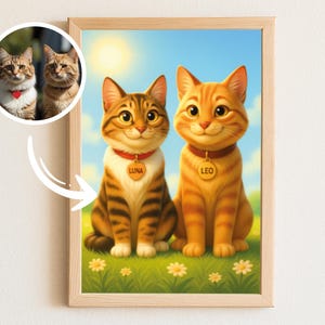 Retrato de mascota personalizado, retrato de gato, arte mural para amantes de las mascotas, descargas digitales
