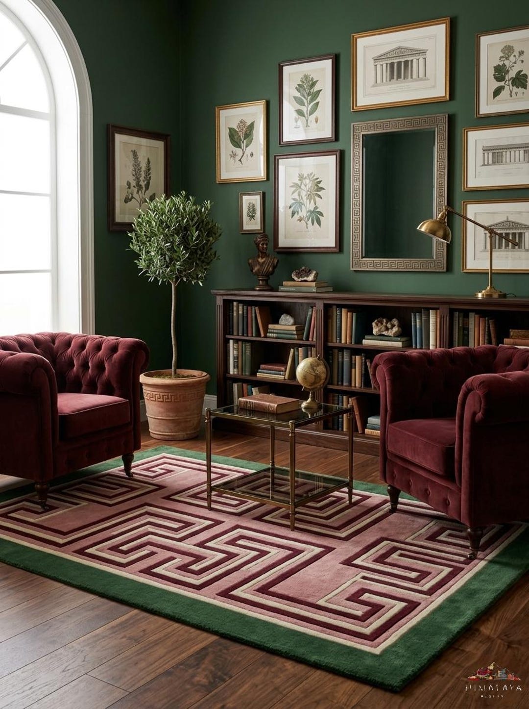 Modern Geometric Maze Hand Tufted Wool Rug | Abstract Greek Key Pattern ...