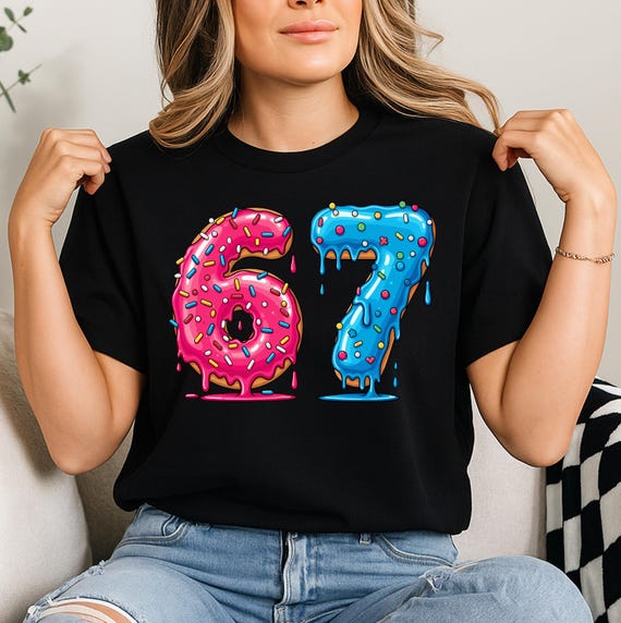 67 Drip Ice Cream PNG, 67 Birthday Png, Funny Meme Graphic Tee, Ice Cream Drip 6 7 PNG, Gen Alpha Sayings Png