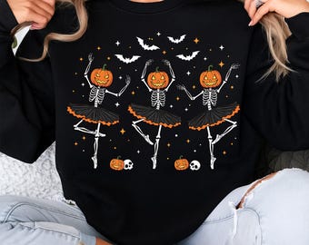 Skeleton Ballerina PNG: Halloween Dance Clipart (Digital Download 4500x5400px)