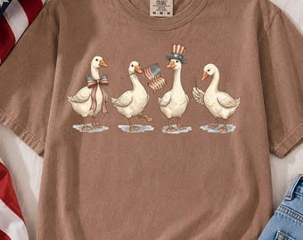 Patriotic Goose PNG, Coquette Goose Design, 4th of July Goose PNG, Retro Americana Cute Goose, Summer Holiday Png