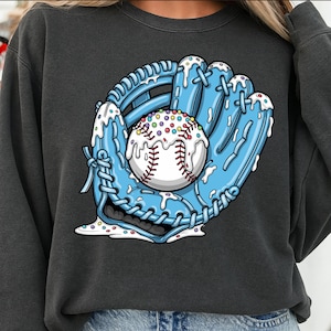 Baseball Ice Cream PNG, Cute Baseball Glove with Ice Cream PNG, Summer Sports Sublimation, Baseball Lover Clipart, Funny Game Day PNG
