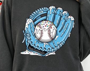 Baseball Ice Cream PNG, Cute Baseball Glove with Ice Cream PNG, Summer Sports Sublimation, Baseball Lover Clipart, Funny Game Day PNG