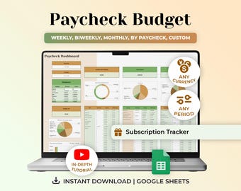 Paycheck Budget Google Sheets, Weekly Budget Spreadsheet, Digital Budget Planner, Budget by Paycheck, Budget Template, Digital Planner
