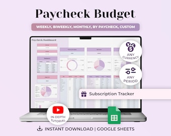 Paycheck Budget Spreadsheet Google Sheets, Weekly Budget Planner, Biweekly Budget, Income Tracker, Expense Tracker, 2026 Digital Planner