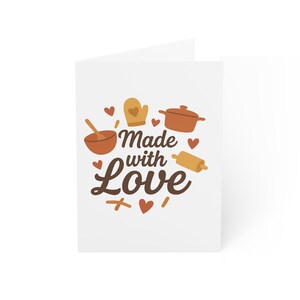 carte de voeux faite avec amour carte vierge à l'intérieur jolie carte de cuisine carte de correspondance pour gastronomes cuisine cadeau sur le thème de la pâtisserie pour les chefs cuisiniers et les cuisiniers amateurs