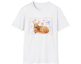 Camiseta con gráfico vintage, camiseta de ciervo, camiseta cottagecore, camiseta con animales del bosque, linda camiseta pastel, camiseta de vida silvestre del bosque, regalo para amantes de la naturaleza, top estético
