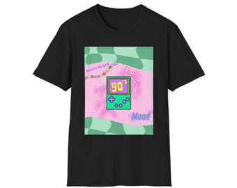 90s mood shirt retro nostalgia tee neon game console shirt y2k vaporwave aesthetic funny 90s graphic t shirt arcade gamer shirt