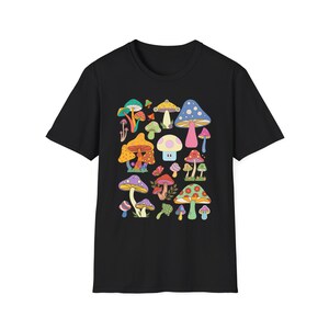 colorful mushroom shirt cottagecore fungi tee psychedelic nature shirt fairycore aesthetic gift for mushroom lovers
