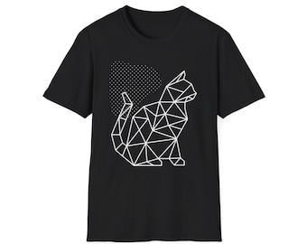 geometric cat shirt minimalist cat t shirt modern line art cat tee black graphic cat shirt aesthetic cat lover gift geometric cat design