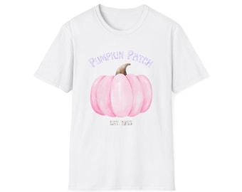 roze pompoen patch shirt herfst boerderij T-shirt shabby chic herfst shirt pastel pompoen t-shirt vintage herfst esthetische tee pompoen patch shirt