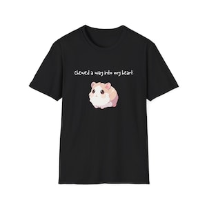 hamster shirt chewed a way into my heart tee cute pet rodent lover t shirt funny hamster gift animal pun shirt small pet mom dad tee