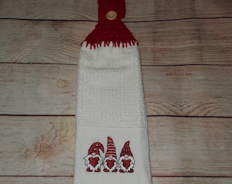 crochet towel, crocheted towels, kitchen towel, doublelayer towel, valentines day