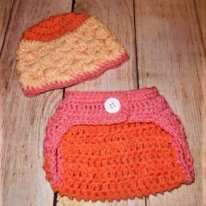 crochet diaper cover with hat, newborn, spring outfit, easter, photo prop, newborn, easter photos