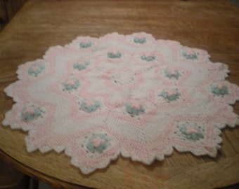 Crochet baby blanket, handmade, baby afghan, newborn, baby girl