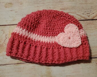 crochet child hat, toddler hat,valentines day hat