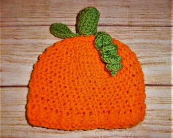 crochet child pumpkin hat, halloween hat, photo prop