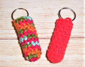 crochet chapstick holder, keychain, stocker stuffer, bath and beauty, chapstick included
