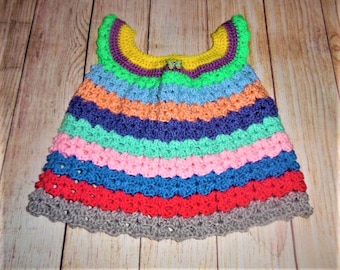 vestido de bebé de ganchillo, tamaño del niño, vestido de sol, ropa de niño de verano, foto prop
