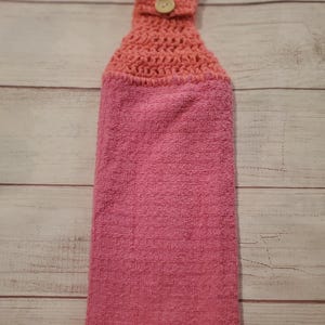 crochet towel, crocheted towel, hanging kitchen towel, double layer, kitchen decor, easter, towel topper