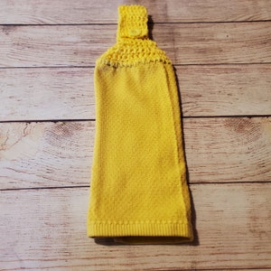 crochet towel, crocheted towel, hanging kitchen towel, double layer, kitchen decor