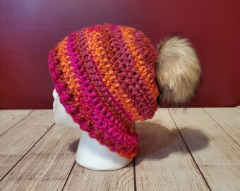 crochet sloughy hat, ladies hat, womens hat, winter hat, winter gear