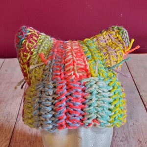 crochet hat, scrap cat hat, cat, hat, winter hat