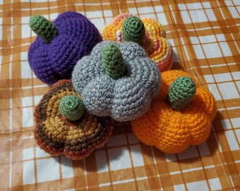 Set of pumpkins, crochet pumpkins, fall pumpkins, halloween