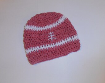 bonnet de football au crochet, bonnet de football rose, nouveau-né, accessoire photo, cadeau de baby shower