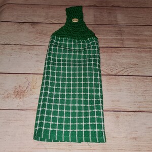 crochet towel, crocheted towels, hanging kitchen towel, double sided towel, st patricks day  towel