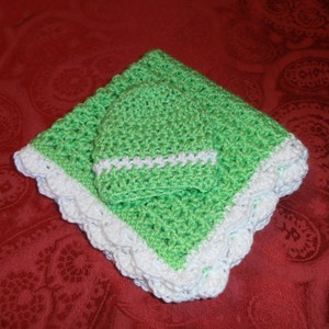 crochet preemie afghan and hat