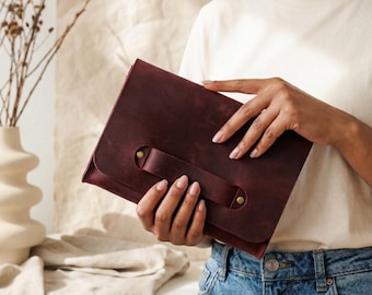 Leather clutch with handle, Leather clutch bag women, Custom leather clutch purse, Personalized leather clutch, Handmade leather clutch bag