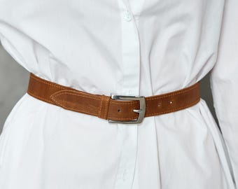 Leather waist belt, High waist belt, Dress belt, Minimalist belt,Classic belt leather,Casual leather belt,Genuine leather belt,Handmade belt