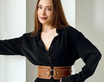 Leather o ring belt, Medieval ring belt, Leather corset belt, Wide waist belt,Leather cinch belt,Cosplay belt,Renaissance belt,Handmade belt