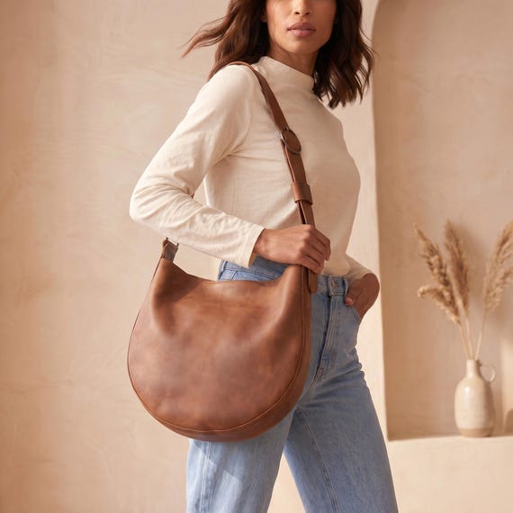 100% Genuine leather shoulder bag, Large leather shoulder bags, Personalized shoulder purse,Boho leather bag for women,Leather crossbody bag